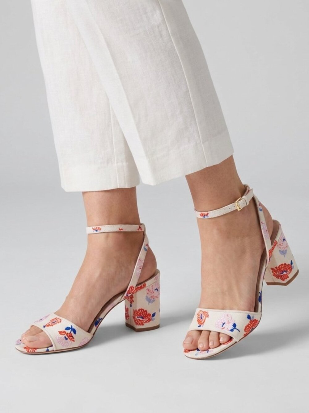 Kate Spade New York Women Ivory Delphine Ankle-Strap Heel Sandals Size 11 B